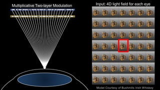 Multiplicative Two-layer Modulation Input: 4D light field for each eye
 