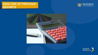 ANALYSIS OF PREVIOUS
REPORTS
 