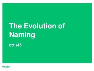 The Evolution of
Naming
ctrl+f5
 