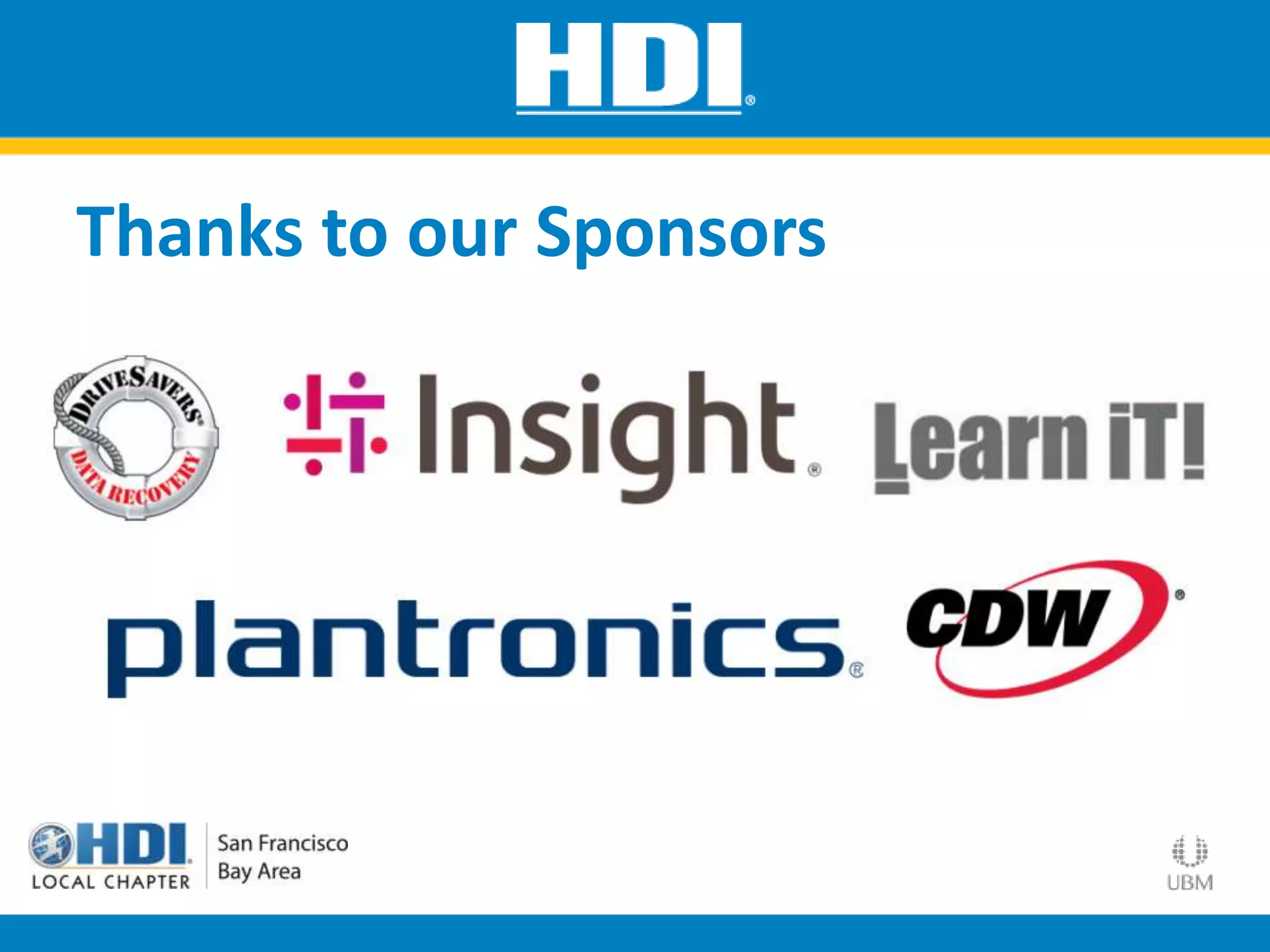 Thanks to our Sponsors
 