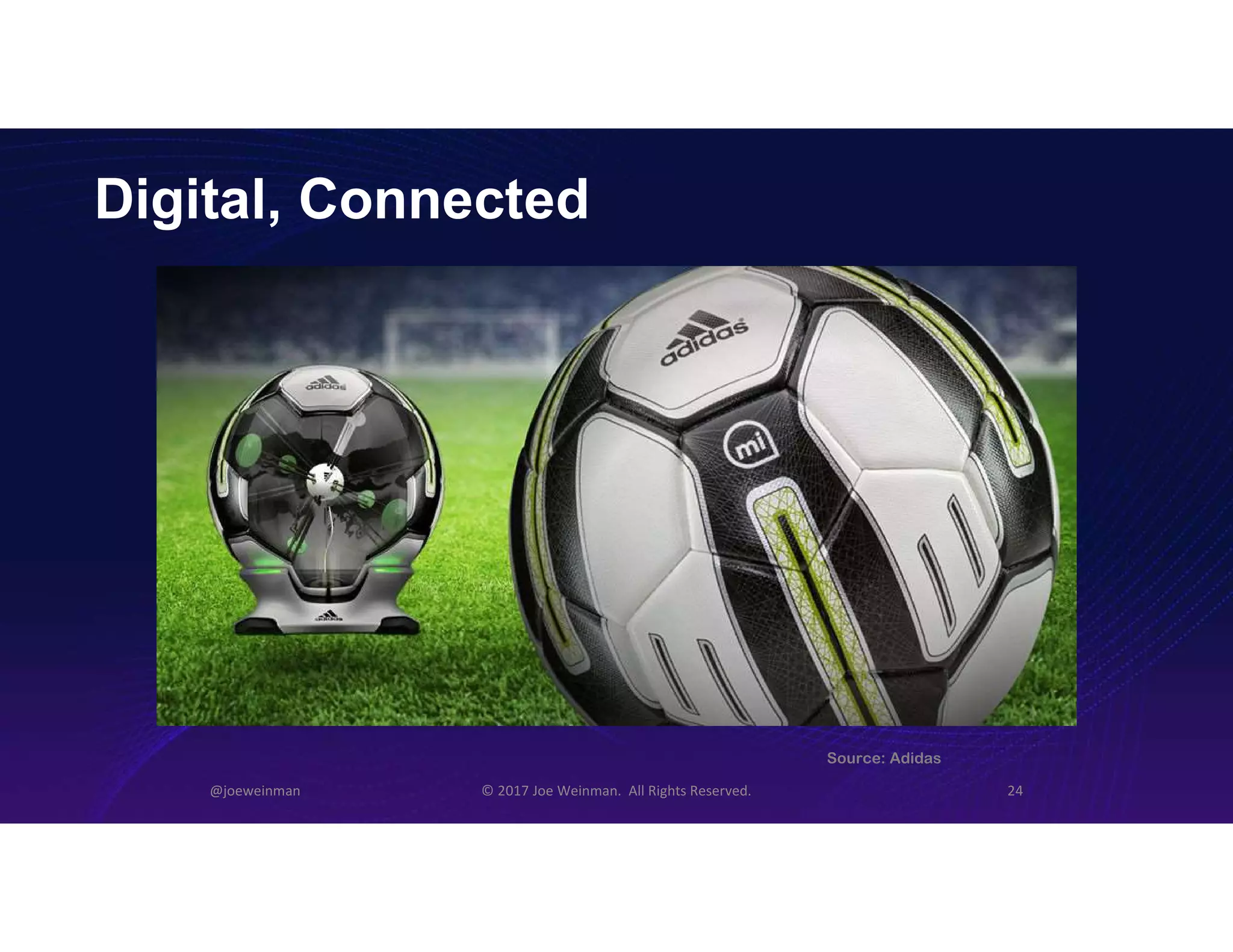 Digital, Connected
@joeweinman © 2017 Joe Weinman. All Rights Reserved. 24
Source: Adidas
 