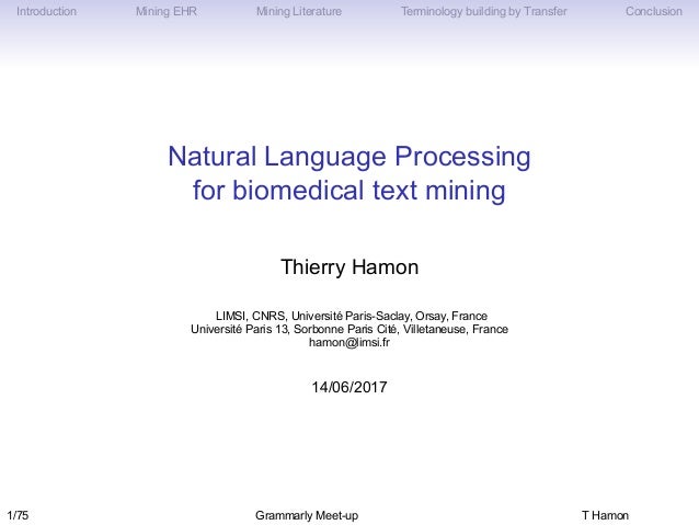 Natural Language Processing For Biomedical Text Mining - 