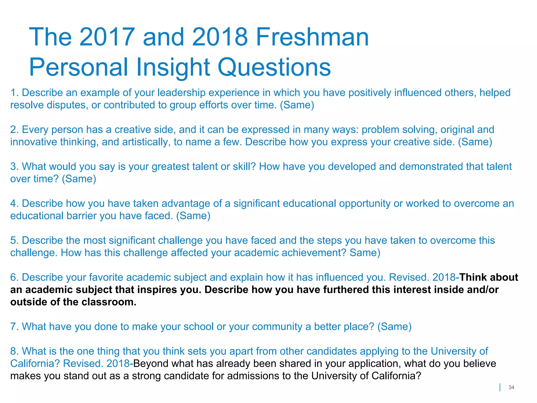 Truly Insightful: The Multiple Uses of the UC Personal Insight ...