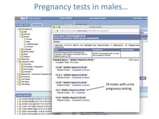 Pregnancy tests in males…
24 males with urine
pregnancy testing
 