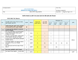 2017 Strategic Plan and Capacity Building Matrix for Ministry of Labor ...
