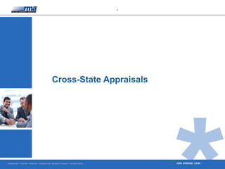 Enterprise Risk · Credit Risk · Market Risk · Operational Risk · Regulatory Compliance · Securities Lending
8
JOIN. ENGAGE. LEAD.
Cross-State Appraisals
 