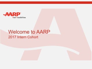 Welcome to AARP
2017 Intern Cohort
 