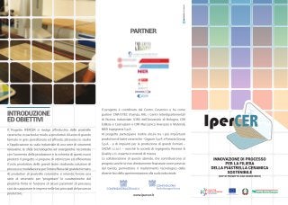 Flyer IPERCER: Innovazione di processo per la filiera della piastrella ceramica sostenibile