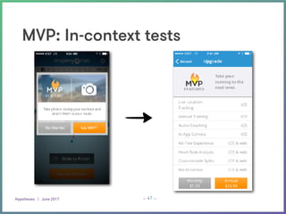 Hypotheses | June 2017
_ _47
MVP: In-context tests
 