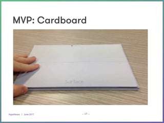 Hypotheses | June 2017
_ _49
MVP: Cardboard
 