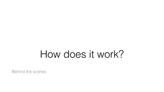 How does it work?
Behind the scenes
 