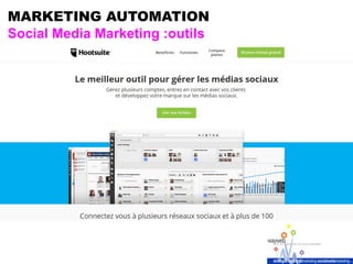 MARKETING AUTOMATION
Social Media Marketing :outils
 