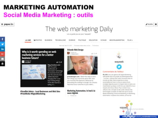 MARKETING AUTOMATION
Social Media Marketing : outils
 
