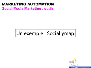 MARKETING AUTOMATION
Social Media Marketing : outils
Un exemple : Sociallymap
 