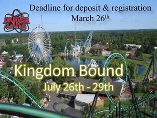Deadline for deposit & registration
March 26th
 
