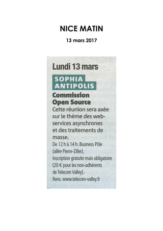 NICE MATIN
13 mars 2017
 