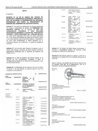 Martes 21 de marzo de 2017 GACETA OFICIAL DE LA REPÚBLICA BOLIVARIANA DE VENEZUELA 434.585
 