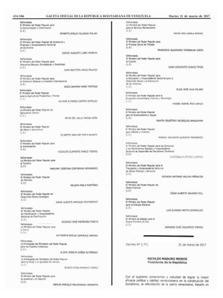 434.586 GACETA OFICIAL DE LA REPÚBLICA BOLIVARIANA DE VENEZUELA	 Martes 21 de marzo de 2017
 