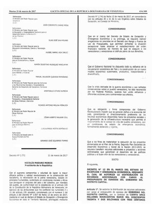 Martes 21 de marzo de 2017		 GACETA OFICIAL DE LA REPÚBLICA BOLIVARIANA DE VENEZUELA		 434.589
 