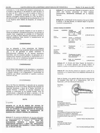 434.594 GACETA OFICIAL DE LA REPÚBLICA BOLIVARIANA DE VENEZUELA Martes 21 de marzo de 2017
 