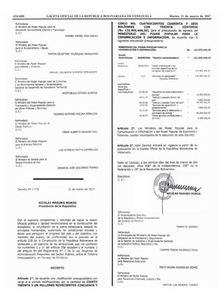 434.600 GACETA OFICIAL DE LA REPÚBLICA BOLIVARIANA DE VENEZUELA Martes 21 de marzo de 2017
 