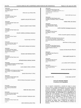 434.578 GACETA OFICIAL DE LA REPÚBLICA BOLIVARIANA DE VENEZUELA	 Martes 21 de marzo de 2017
 