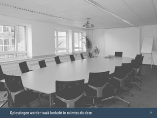 Oplossingen worden vaak bedacht in ruimtes als deze 33
 