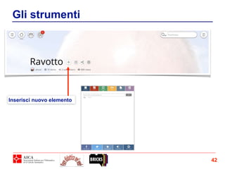 42
Inserisci nuovo elemento
Gli strumenti
 