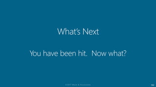 192
You have been hit. Now what?
 