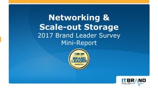Networking &
Scale-out Storage
2017 Brand Leader Survey
Mini-Report
 