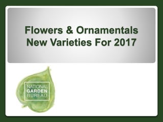 Flowers & Ornamentals
New Varieties For 2017
 