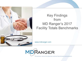 1
Key Findings
from
MD Ranger’s 2017
Facility Totals Benchmarks
 