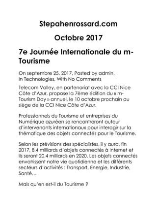 Revue de presse Telecom Valley - Octobre 2017