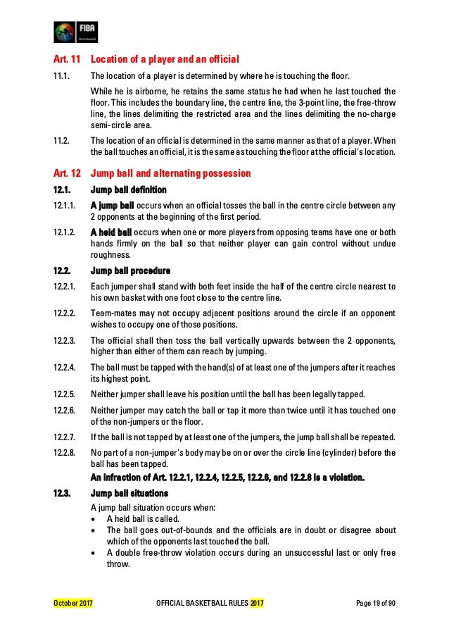 fiba official basketball rules