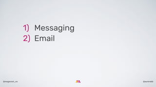@aurorakb@megacool_co
1) Messaging
2) Email
 