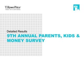 9TH ANNUAL PARENTS, KIDS &
MONEY SURVEY
Detailed Results
 