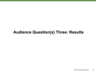 Audience Question(s) Three: Results
23
 
