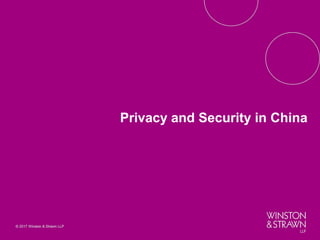 Privacy and Security in China
 
