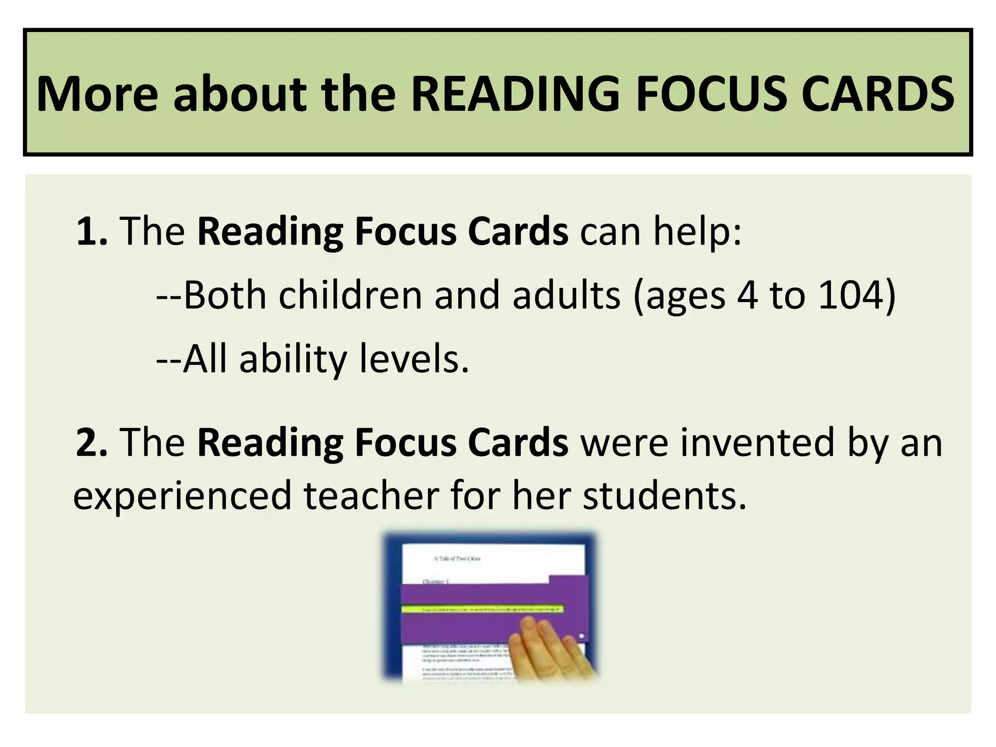 The Reading Focus Cards System for Challenged Readers-2017