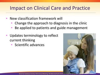 Impact on Clinical Care and Practice
• New classification framework will
• Change the approach to diagnosis in the clinic
• Be applied to patients and guide management
• Updates terminology to reflect
current thinking
• Scientific advances
 
