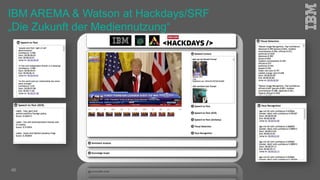 46
IBM AREMA & Watson at Hackdays/SRF
„Die Zukunft der Mediennutzung“
 