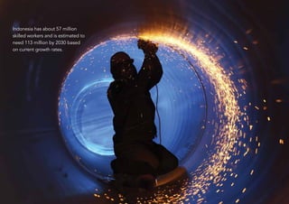 35Hot Job | Salary figures relate to base salaries and exclude bonuses, incentive schemes or stock options.
Indonesia has about 57 million
skilled workers and is estimated to
need 113 million by 2030 based
on current growth rates.
 
