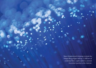 47Hot Job | Salary figures relate to base salaries and exclude bonuses, incentive schemes or stock options.
New infrastructural initiatives include the
Palapa Ring project will lay 11,000 km of
undersea fibre – optic cable to connect
the entire country to the internet.
 