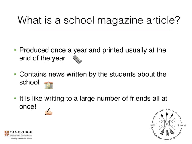 EXAMPLES OF SCHOOL MAGAZINE ARTICLES visual data 7