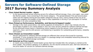 Servers for Software-Defined Storage
2017 Survey Summary Analysis
• Cisco Voted Market Leader…Again
– In the second annual...