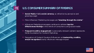 U.S. CONSUMER SUMMARY OF FINDINGS
Social Media = U.S. social currency, as reflective by pervasive and
growing usage
More I...