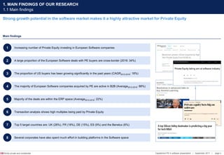 Strictly private and confidential
Strong growth potential in the software market makes it a highly attractive market for P...