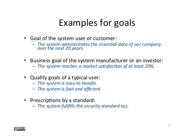 Requirements Engineering - Goals