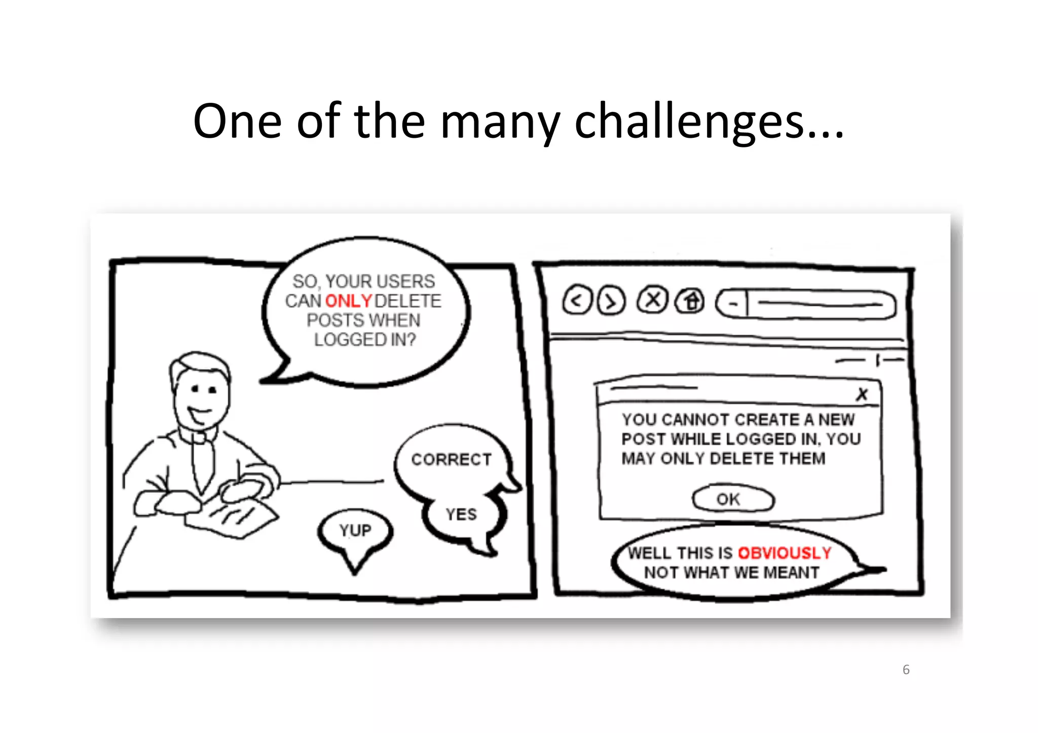 One	of	the	many	challenges...	
6	
 