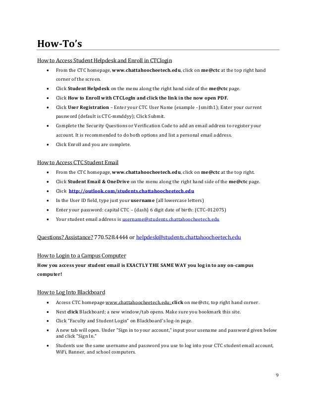 Ctc Student Guidebook